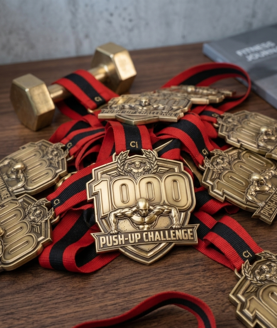 1000 Push-Up Challenge medals
